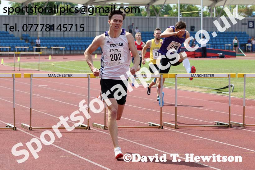 Senior mens 400 metres hurdles, Northern Senior and Under-20s Champs., Sports City, Manchester. Photo: David T. Hewitson/Sports for All Pics